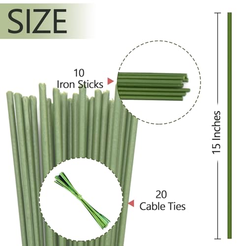 10Pcs Plant Stakes, 15IN Orchid Support Stakes for Indoor Plants - size: 15 Inches