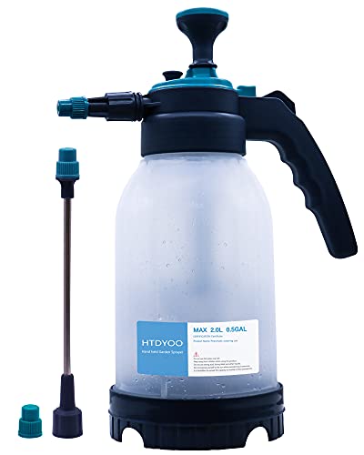 HTDYOO 0.5 Gallon Garden Pump Sprayer, Hand Held Garden Sprayer
