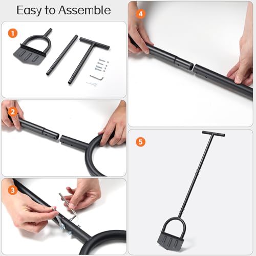 Edger Lawn Tool, 41-inch Long Handle Manual Lawn Edgers with T-Grip, Sharp V Shaped Half Moon Hand Lawn Edging Tool for Effortless Landscaping Sidewal