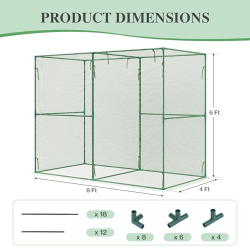 BPS Crop Cages for Garden Plant - size: 8'x4'x6'