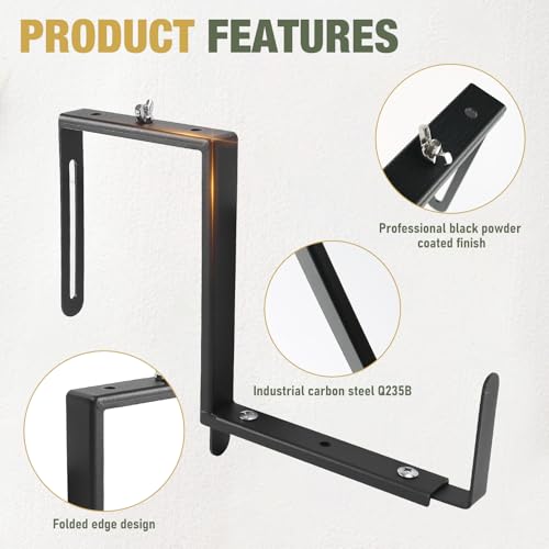 Window Box Bracket,Adjustable Planter Box Brackets,Black,6Pack - color: Black, size: 6 Pieces