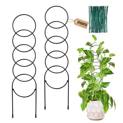17.5 inch Small Trellis for Potted Plants, Metal Plant Trellis Indoor - color: Circular-Metal