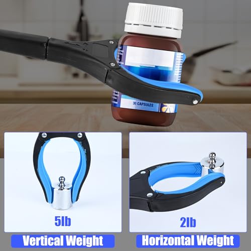 12 Pack 32 Inch Commercial Trash Grabber for Elderly Assist, Foldable - color: Blue