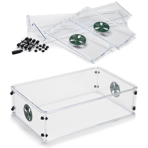 EarlyGrow Medium Seed and Herb Domed Propagator with Vented Side Height Extension and Security Clip Set,Green - size: Medium with 1 Height Extender and Clips