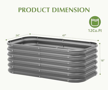 Besebay Galvanized Raised Garden Bed, Outdoor Planter Bed, - color: Dark Grey, size: 4x2x1.5ft