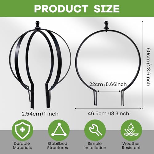 18"x22" Large Round Metal Garden Trellis for Climbing Plants - color: 1 Pcs, size: 18"x22"