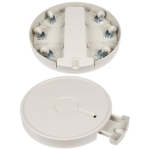 15.7 inch Plant Caddy with Wheels Heavy Duty, Movable Round Rolling Plant Stand Plant Dolly with Invisible Wheels and Water Drawer - color: Milky White, size: 15.7inch - 2pcs