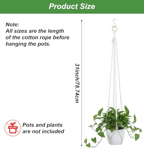 31 Inch Hanging Plant Holder, Decorative Small Macrame Plant Hangers Indoor