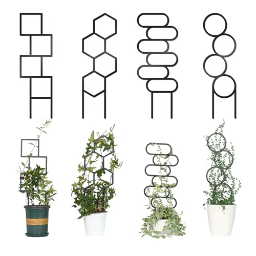 4 Pcs Plant Trellis Indoor Black Small Trellis for Potted Plants - style: Style 1