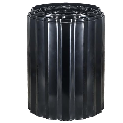 Quibbay Corrugated Metal Garden Edging, 8"×20Ft Metal Landscape Edging for Lawns, Borders and Flower Beds, Metal Garden Edging Border for Garden and Yard, Sturdy Garden Long Strips, Black - color: Black, size: 8 Inch × 20FT