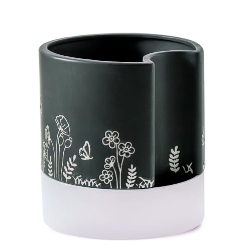 Nihow Self Watering Pots for Indoor Plants,8 Inch,Black Hand Painting - color: Black, size: 8" Self Watering