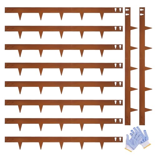 Corten Steel Landscape Edging 4.5 Inch Depth Steel Landscaping Edging 40 Inch Strips 10 pcs Metal Garden Landscape Border Rusted Edge for Lawn Yard Outdoor Plant by GZGNEEVL - color: 4.5 Inch 10PCS