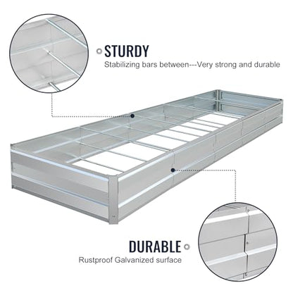 Galvanized Raised Garden Bed Kit, 13.5x3x1FT Metal Raised Garden Beds for Vegetables - size: 13.5*3*1FT