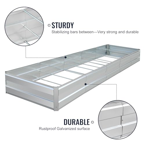 Galvanized Raised Garden Bed Kit, 13.5x3x1FT Metal Raised Garden Beds for Vegetables - size: 13.5*3*1FT