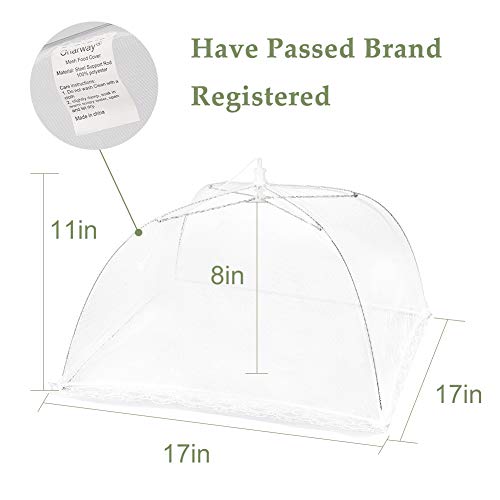 Onarway 6 Pack Food Covers 17 Inch Pop-Up Encrypted Mesh Plate Serving Tent - size: 17 inch x 6 packs