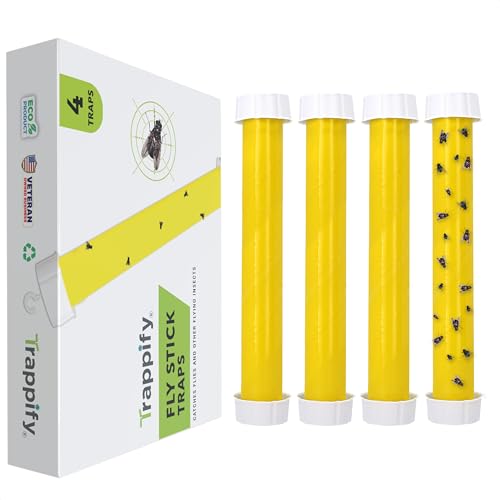 Trappify Hanging Fly Trap & Fruit Fly Traps for Indoors, Yellow, 4 Pack - size: Pack 4