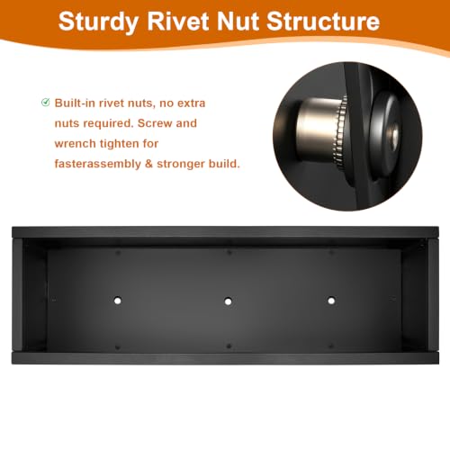 Tall Metal Planter 38" L x 12" W x 30" H, Steel Planter Box Outdoor - color: Black, size: 38”L x 12”W x 30”H