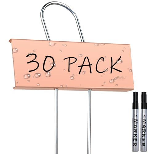 Waterproof Metal Plant Labels Markers Tags for Outdoor Gardening - color: Gold