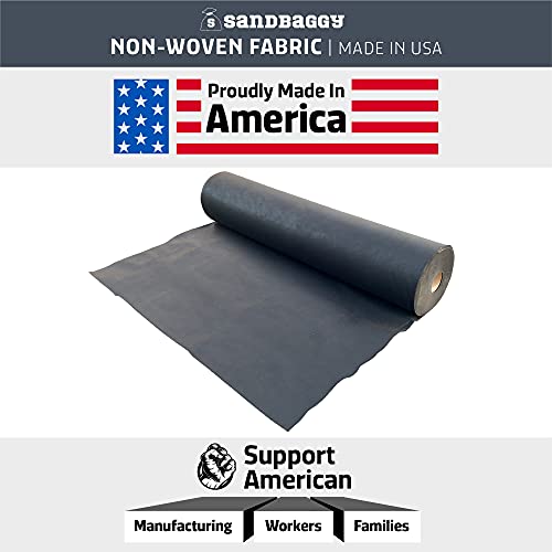 Sandbaggy Non Woven 8 oz Geotextile Landscape Fabric | Toughest on the Market | Weed Mat, Ground Cover, Garden Tarp, French Drains, Rip Rap, Retaining Walls (3 ft x 300 ft Roll) - size: 8 oz - 3 ft x 300 ft Roll