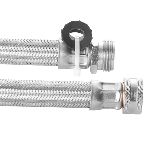 Stainless Steel Braided Garden Hose Extension, 9.5 Inch, Heavy-Duty, 45° Maximum Bend - size: 9.5 Inch