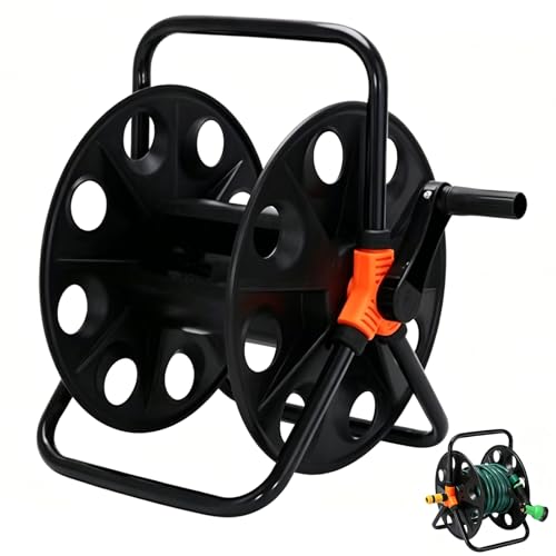 Portable Garden Water Hose Reel Cart, Holds up to 50-80 Feet of 5/8-Inch Hose, Small Hose Reel Lightweight Hose Pipe Holder for Garden/Flower Beds/Car Washing