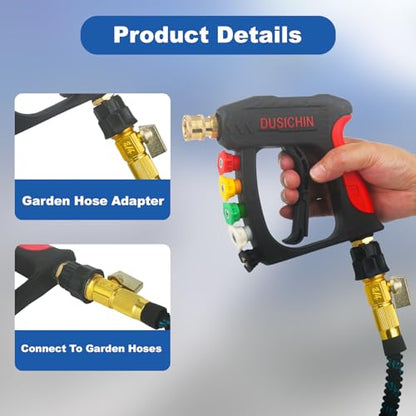 DUSICHIN Pressure Washer Attachment Gun Short Wand 3000 PSI 7 GPM