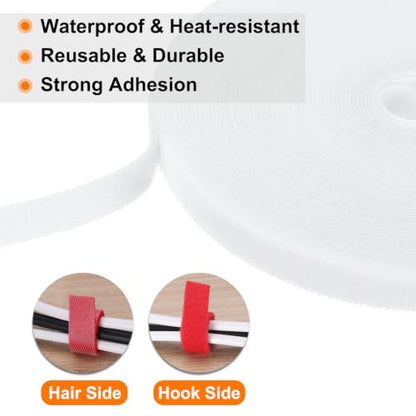 HARFINGTON Garden Plant Tape 16.4ft 1/2" Reusable Ties Strap White - color: White, size: 16.4ft x 1/2"