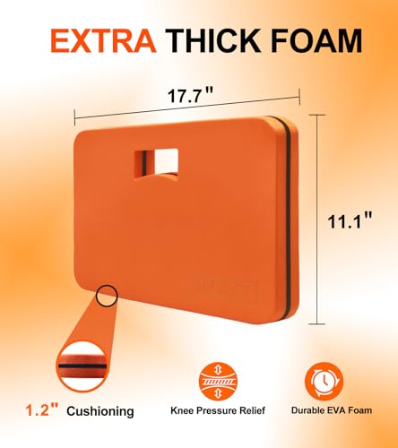Garden Kneeling Pad, 1.2" Thick EVA Foam Knee Cushion for Gardening - color: Orange&Black