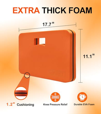 Garden Kneeling Pad, 1.2" Thick EVA Foam Knee Cushion for Gardening - color: Orange&Black