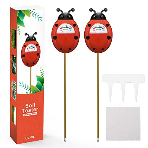 UNIWA Soil Moisture Meter, Plant Moisture Meter, Gardening Tool Kits for Plant Care - color: Red 2Pack