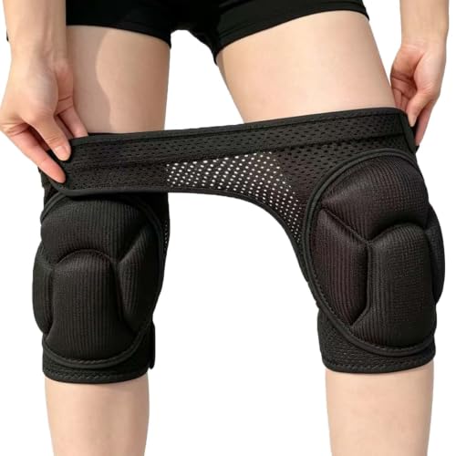 Knee Pads for Men & Women Working, Elastic & Breathable Straps, Black Small - color: Black, size: Small
