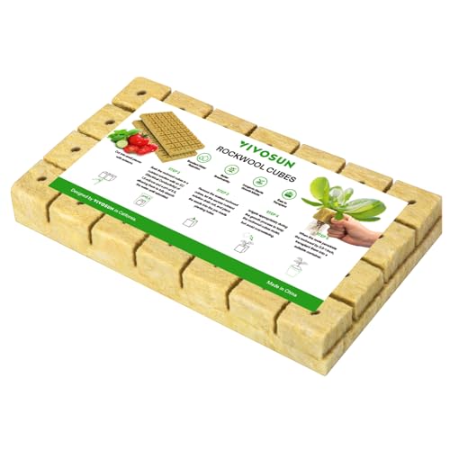VIVOSUN 1.6" Rockwool Cubes, 28 Plugs Stonewool Starter Grow Cubes - size: 1.6"-28 Plugs