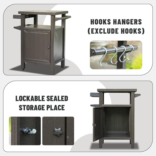 Brown Makeup Vanity Desk with Drawers and Storage Cabinet - color: Brown - 29.92 X 20.31 X 35.51 Inch