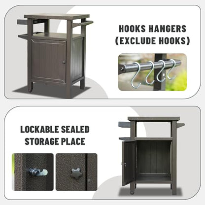 Brown Makeup Vanity Desk with Drawers and Storage Cabinet - color: Brown - 29.92 X 20.31 X 35.51 Inch