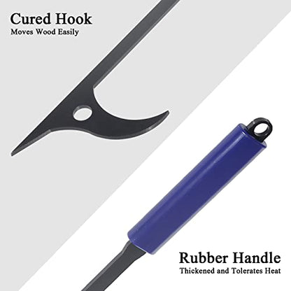 40in Fire Log Tongs Firewood Grabber and Fire Poker Set - size: 40in fire tongs poker set