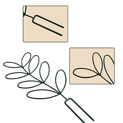 2Pack Indoor Plant Trellis Metal Wire Garden Trellis ，Small Climbing Leaf Shape Trellis for Garden Potted Plant Houseplant(Blackish) - color: Blackish