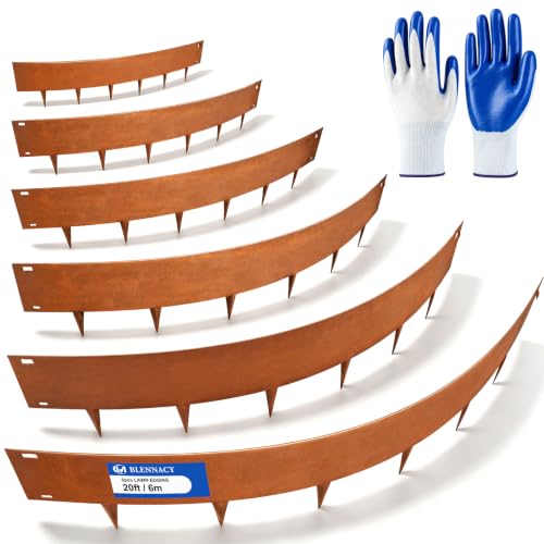20ft Metal Edging Landscape 6 Pack 6 inch, Decorate Lawn Yard and Fence - color: Powder-Coated Rust, size: 6 Pack (40 x 6IN)