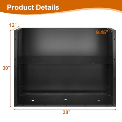 Tall Metal Planter 38" L x 12" W x 30" H, Steel Planter Box Outdoor - color: Black, size: 38”L x 12”W x 30”H