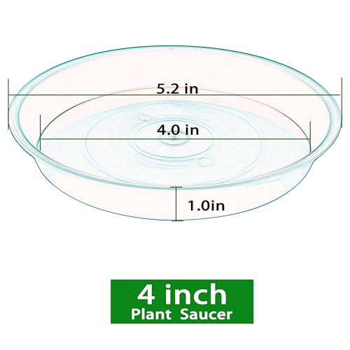 6 Pack Plant Saucer 4 5 inch (4 inch Base), Heavy Sturdy Plant Drainage Tray for Indoors (5", Creamy White) - color: Creamy White, size: 4"