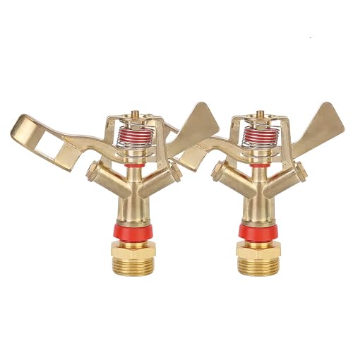 G3/4in 25mm Impact Sprinkler, 2PCS Heavy Duty Lawn Sprinkler Head, Male Thread Water Sprinkler System for Lawn for Agricultural Gardeners
