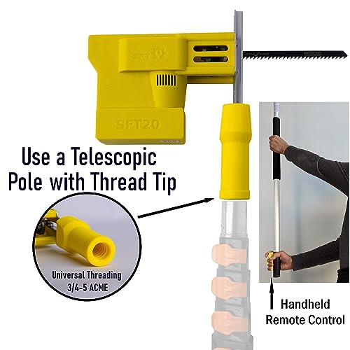 Wireless Remote Control Electric Pole Saw - Ultra Light Tree Pruner Attachment for Standard Extension Poles (Sold Separately) - Up to 35ft Reach, Cuts 4" Branches Safely from Ground - SFT20-2 V2