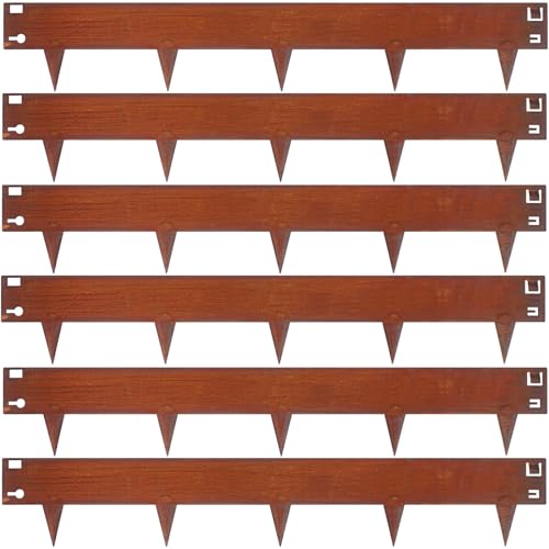 41" L × 8" H Corten Steel Landscape Edging, 6 Pack Garden Border - color: Rusted, size: 7.9 Inch
