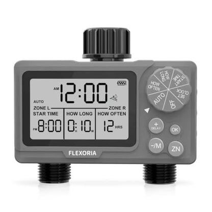 Digital programmable Water Timer, Hose Watering Timer for Garden, Dual outlets