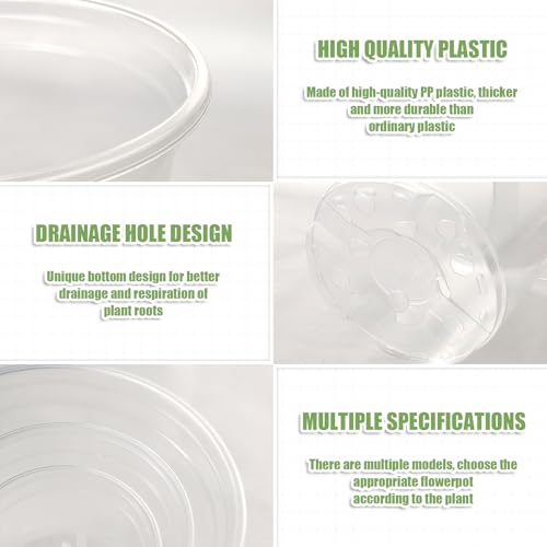 4/5/6Inch Nursery Pot,30 Pack Clear Pots with Drainage - size: 4/5/6Inch
