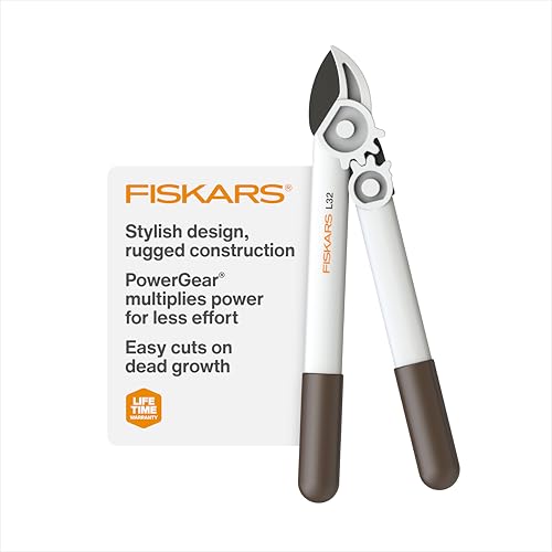 Fiskars 16" PowerGear Garden Anvil Loppers, 1.25" Cut Capacity, White - style: Lopper