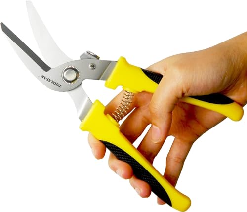 TOOLMAK 8 Inch Aviation Tin Snips, Heavy Duty Scissors - size: 8 Inch Curve Blade