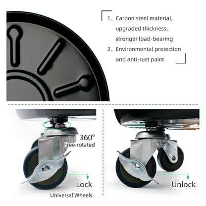 Choclaif Plant Caddy with Wheels,2 Pack Black Heavy Duty Plant Stand with Universal Wheels,Round Pot Trolley for Indoor (16) - size: 16