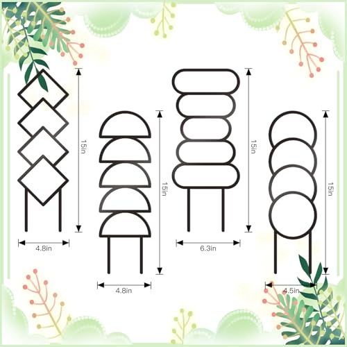 4 Pcs Plant Trellis Indoor Black Small Trellis for Potted Plants - style: Style 2