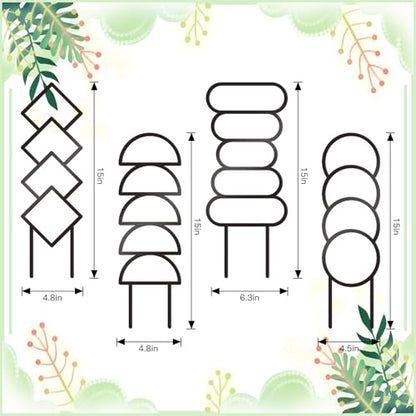 4 Pcs Plant Trellis Indoor Black Small Trellis for Potted Plants - style: Style 2