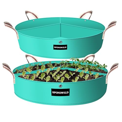 2 Pack 100 Gallon 3 Grids Plant Grow Bags for Vegetables, Flowers - size: 100 gallon
